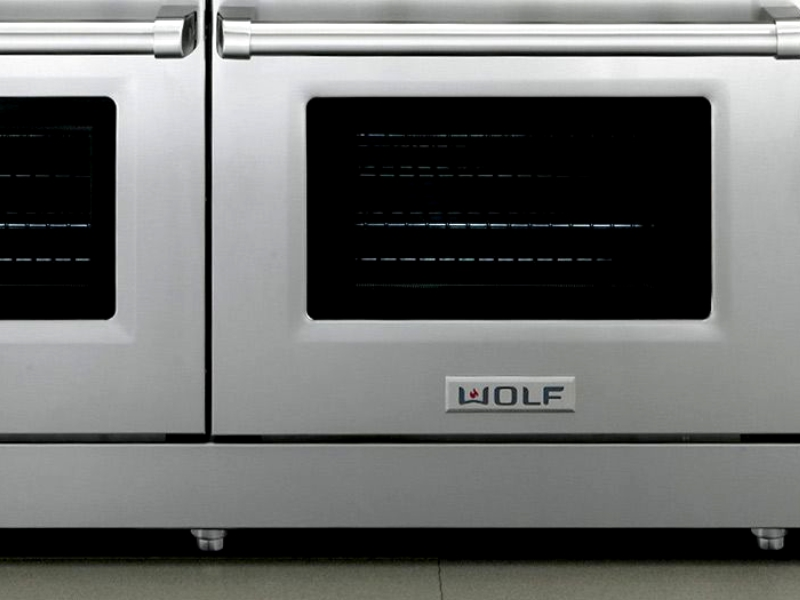 Wolf logo on oven